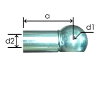 1023-GS part # 665, Metal ball socket ends B36 — end fitting dimension drawing