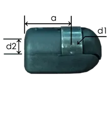 1023-GS part # 645, Nylon ball socket ends P8 — end fitting dimension drawing