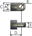 1023-GS part # 615.3, Eye ends E8.9 — end fitting dimension drawing