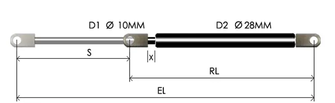 1028-GTD part # 678.1, Eye ends E10: assembled spring drawing