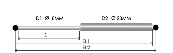 Stainless Steel Gas Compression Springs 8 23