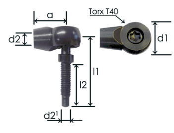 Angle ball joint torx t40